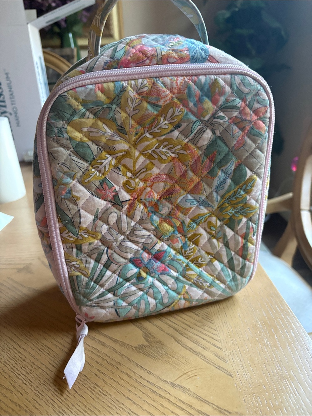 Vera Bradley Quilted Floral Travel Case in Pink, Yellow, Blue